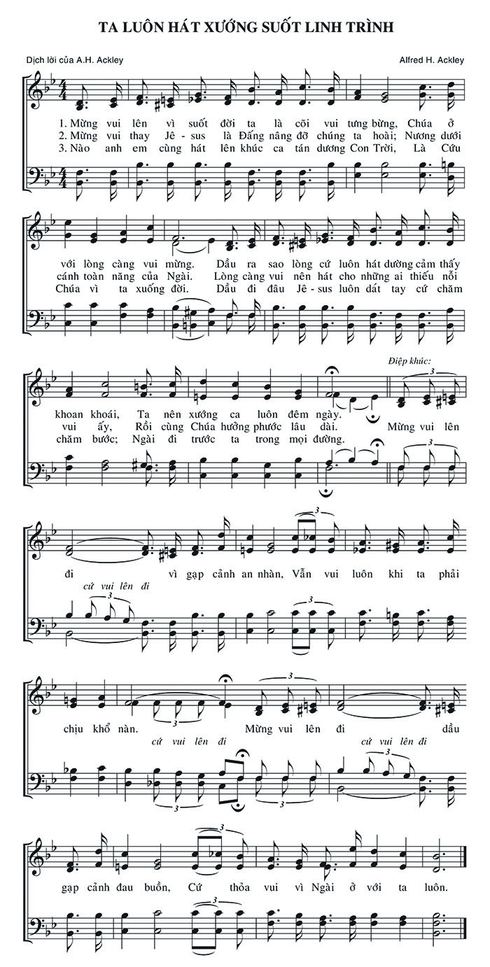 Sheet music: Ta Luôn Hát Xướng Suốt Linh Trình