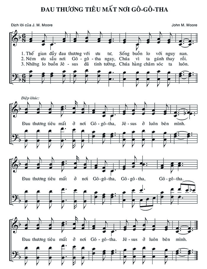 Sheet music: Đau Thương Tiêu Mất Nơi Gô-gô-tha