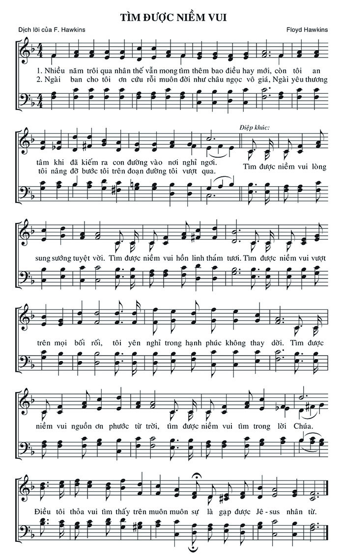 Sheet music: Tìm Được Niềm Vui