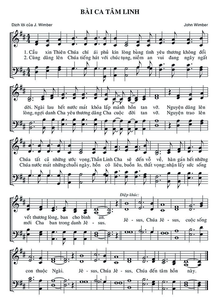 Sheet music: Bài Ca Tâm Linh