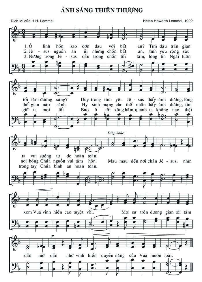 Sheet music: Ánh Sáng Thiên Thượng