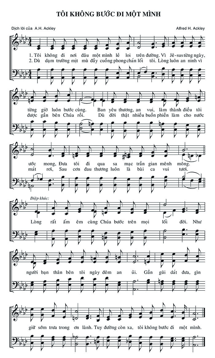 Sheet music: Tôi Không Bước Đi Một Mình