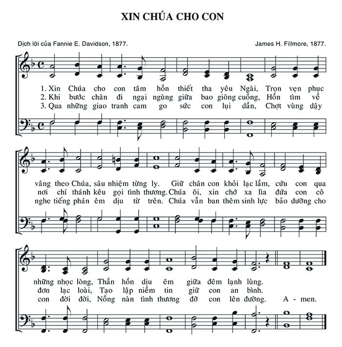 Sheet music: Xin Chúa Cho Con