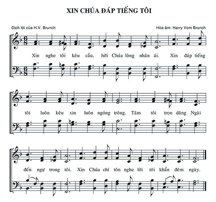 Sheet music: Xin Chúa Đáp Tiếng Tôi