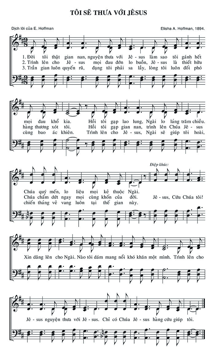 Sheet music: Tôi Sẽ Thưa Với Jêsus