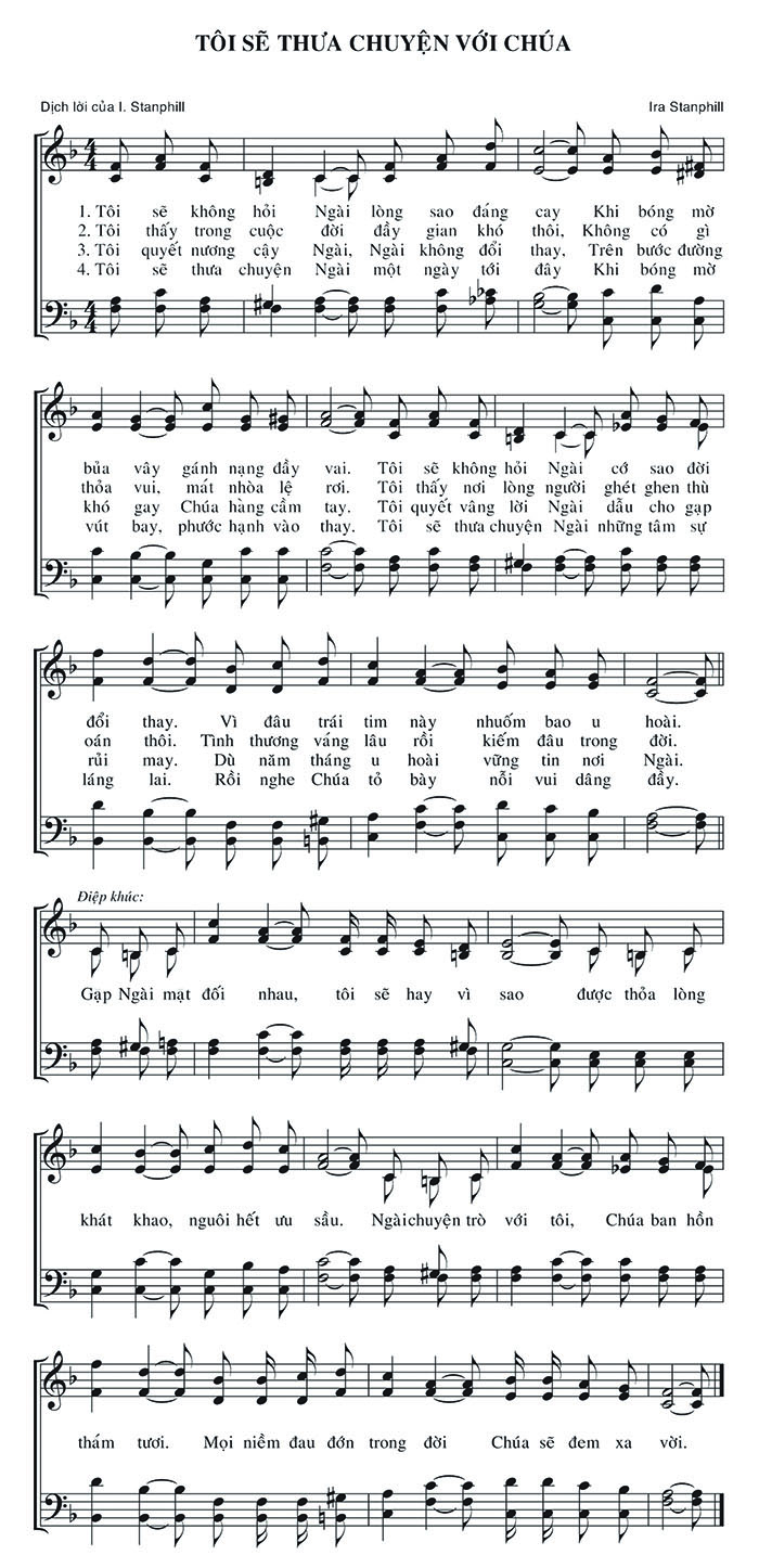 Sheet music: Tôi Sẽ Thưa Chuyện Với Chúa