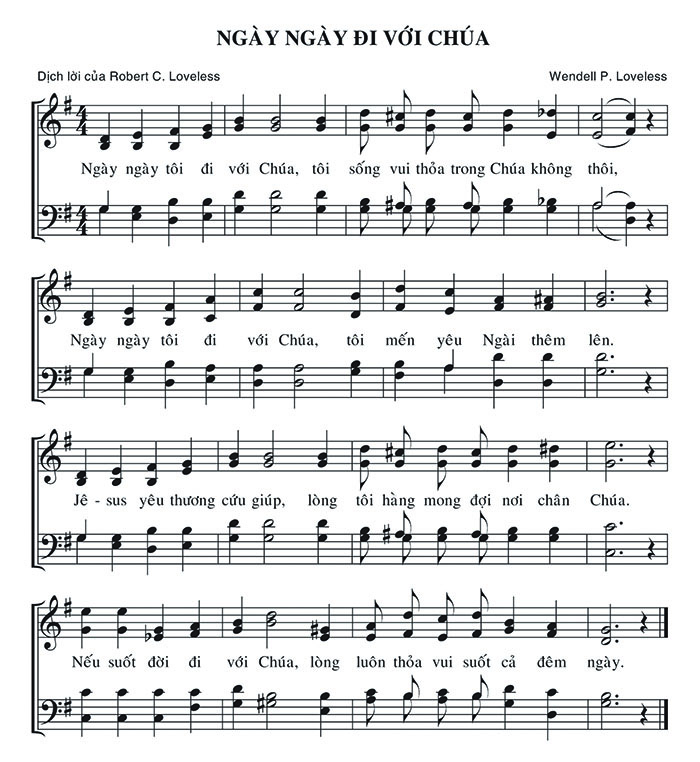 Sheet music: Ngày Ngày Đi Với Chúa
