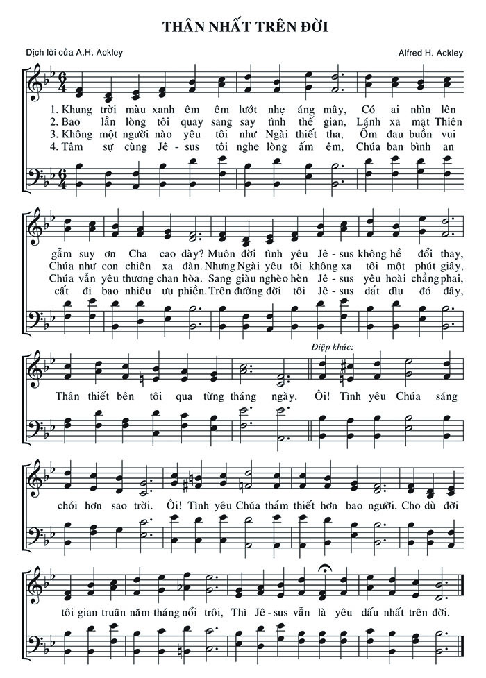 Sheet music: Thân Nhất Trên Đời