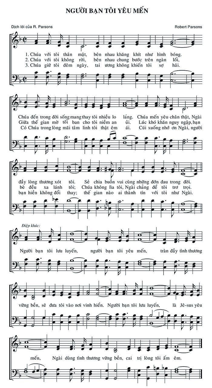 Sheet music: Người Bạn Tôi Yêu Mến