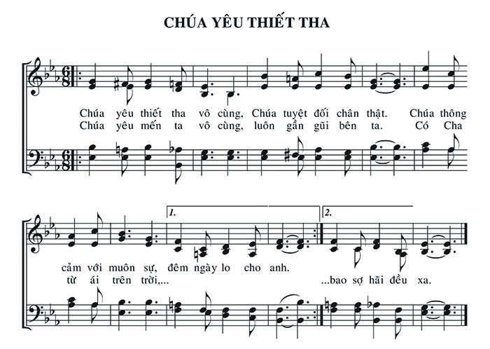 Sheet music: Chúa Yêu Thiết Tha