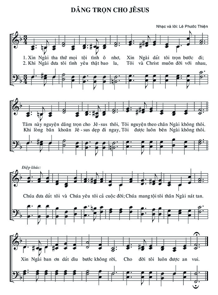 Sheet music: Dâng Trọn Cho Jêsus