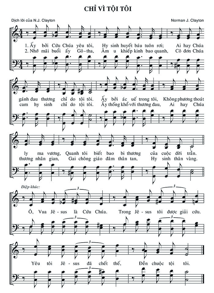 Sheet music: Chỉ Vì Tội Tôi