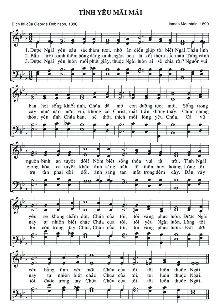 Sheet music: Tình Yêu Mãi Mãi