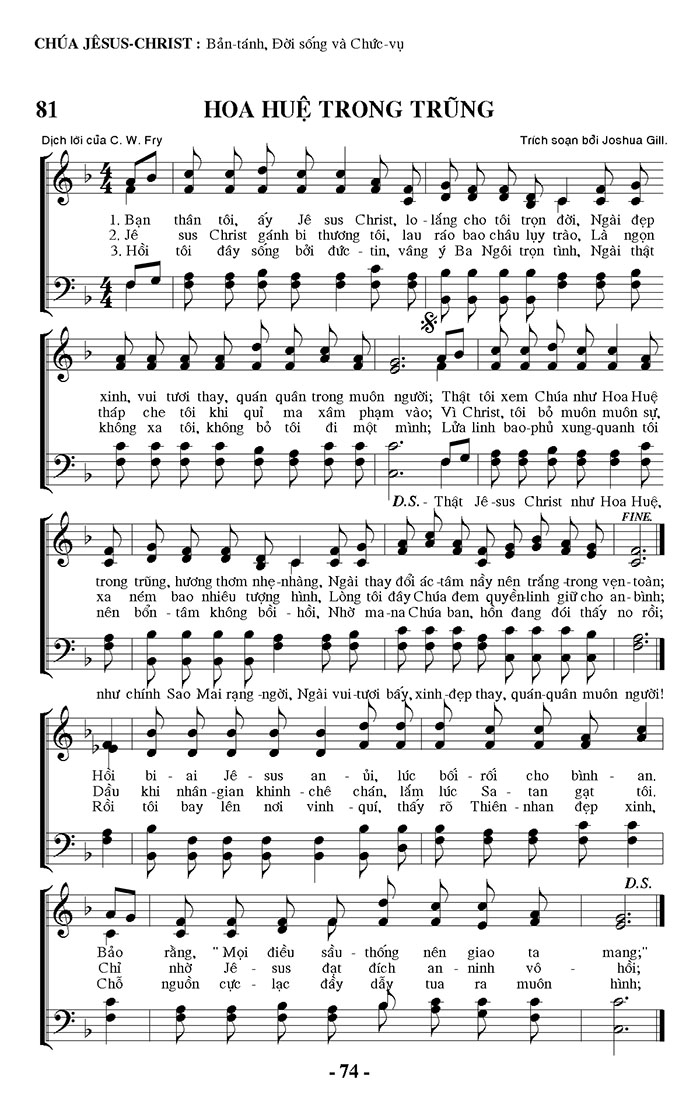 Sheet music: Hoa Huệ Trong Trũng