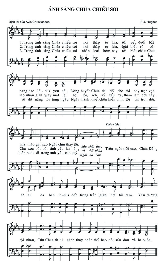 Sheet music: Ánh Sáng Chúa Chiếu Soi