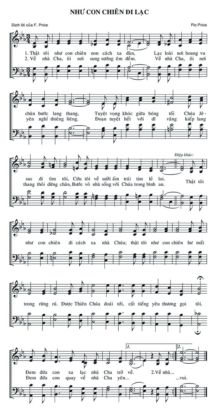 Sheet music: Như Con Chiên Đi Lạc