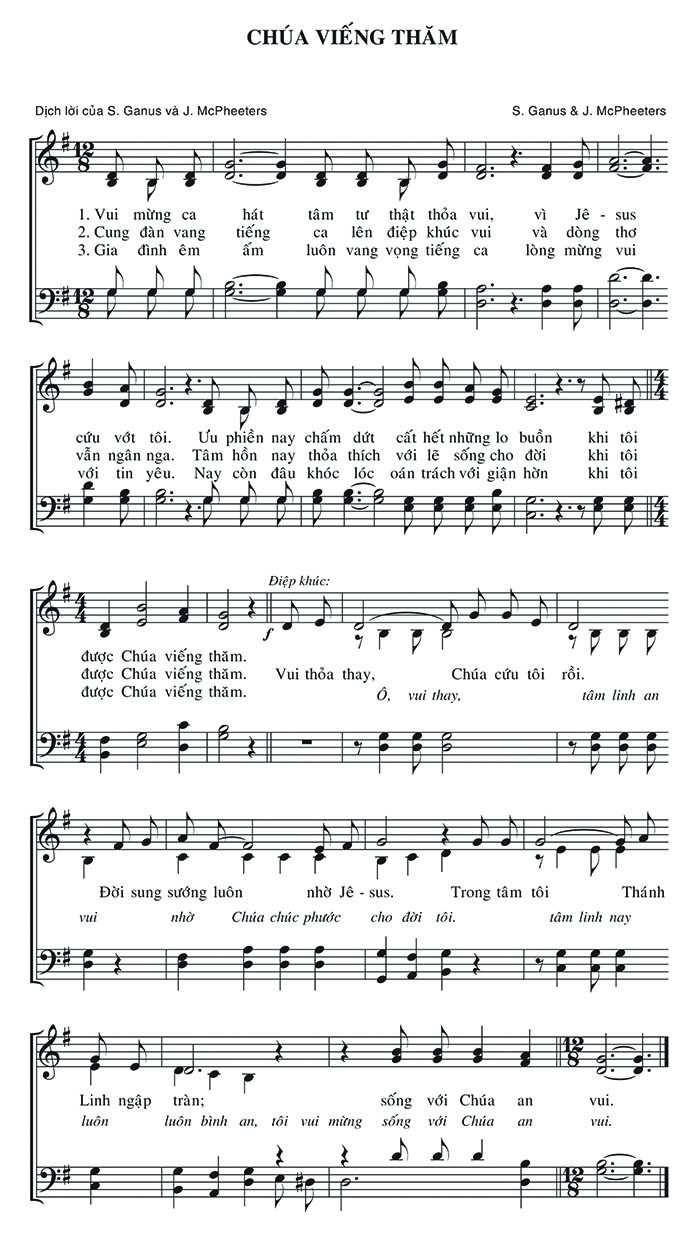 Sheet music: Chúa Viếng Thăm