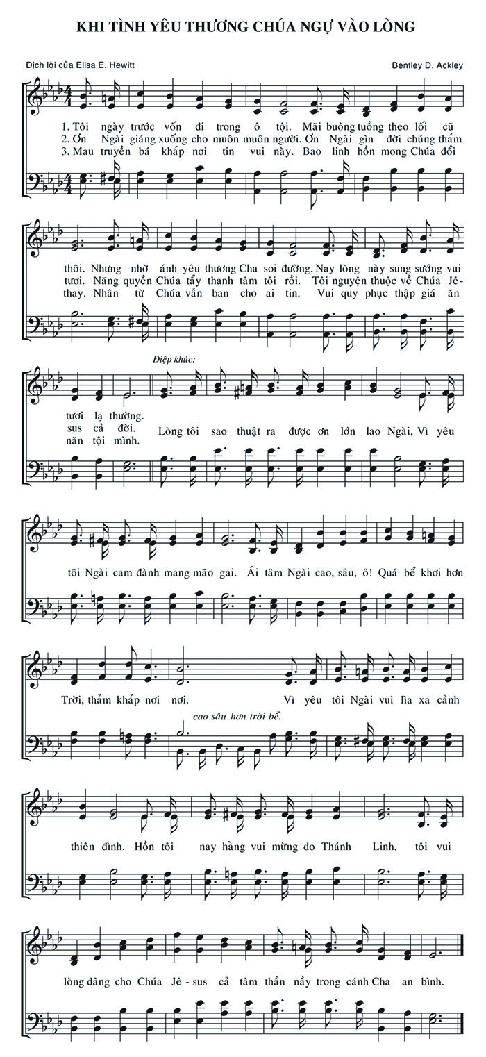 Sheet music: Khi Tình Yêu Thương Chúa Ngự Vào Lòng