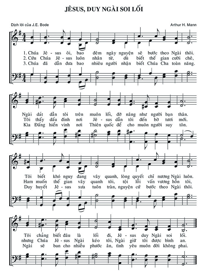 Sheet music: Jêsus, Duy Ngài Soi Lối