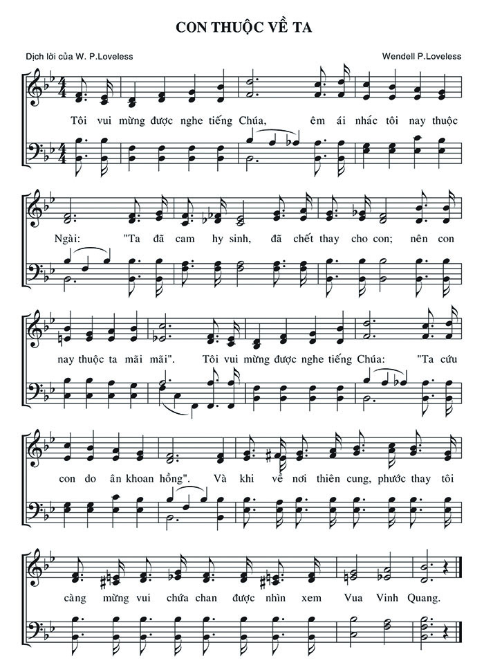 Sheet music: Con Thuộc Về Ta