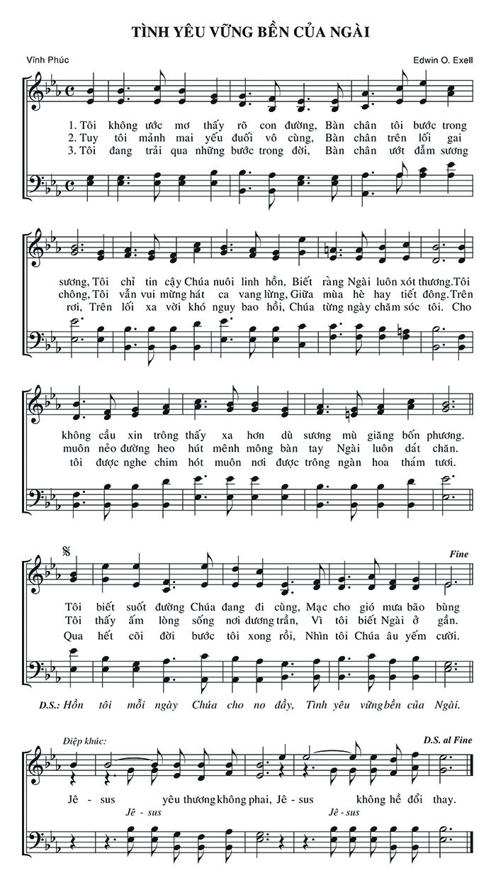 Sheet music: Tình Yêu Vững Bền Của Ngài