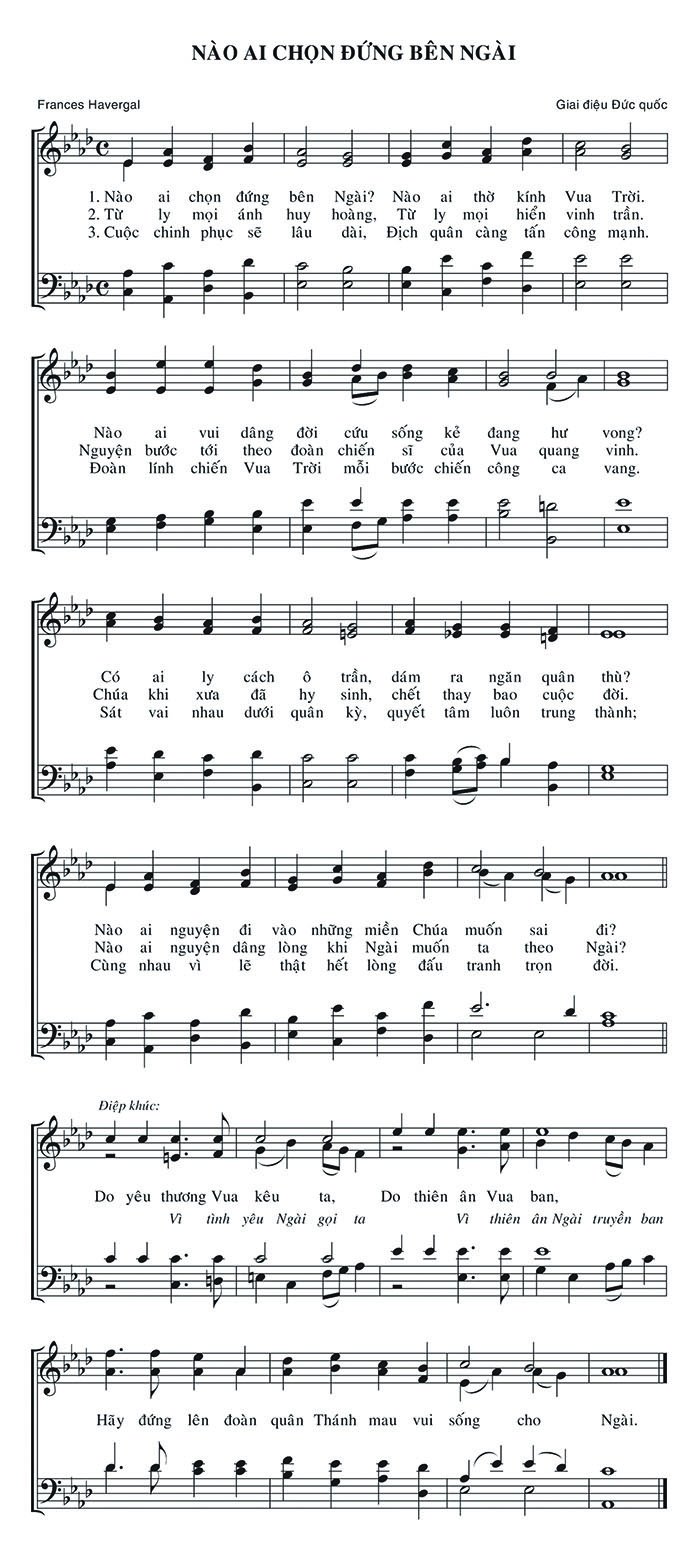 Sheet music: Nào Ai Chọn Đứng Bên Ngài
