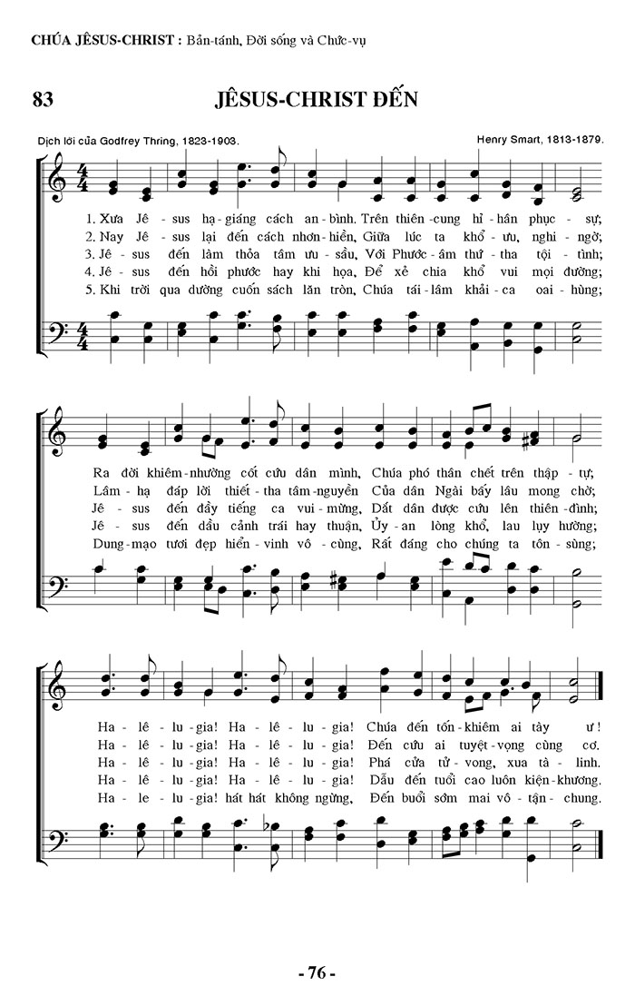 Sheet music: Jesus Christ Đến