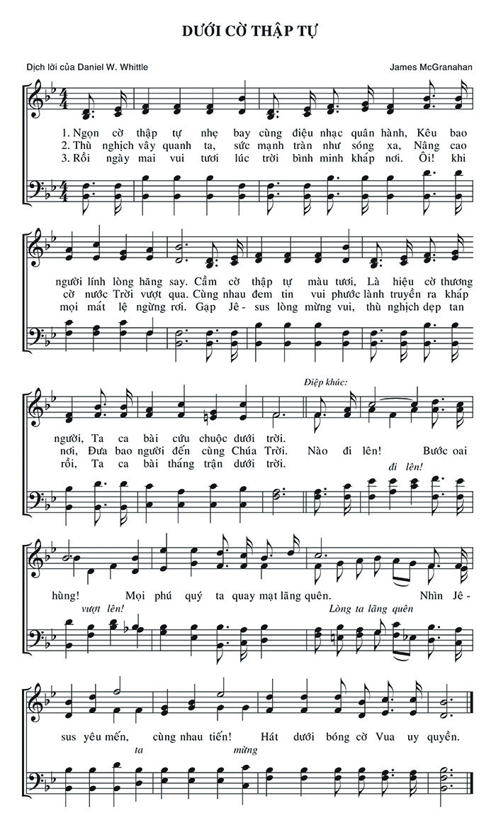 Sheet music: Dưới Cờ Thập Tự