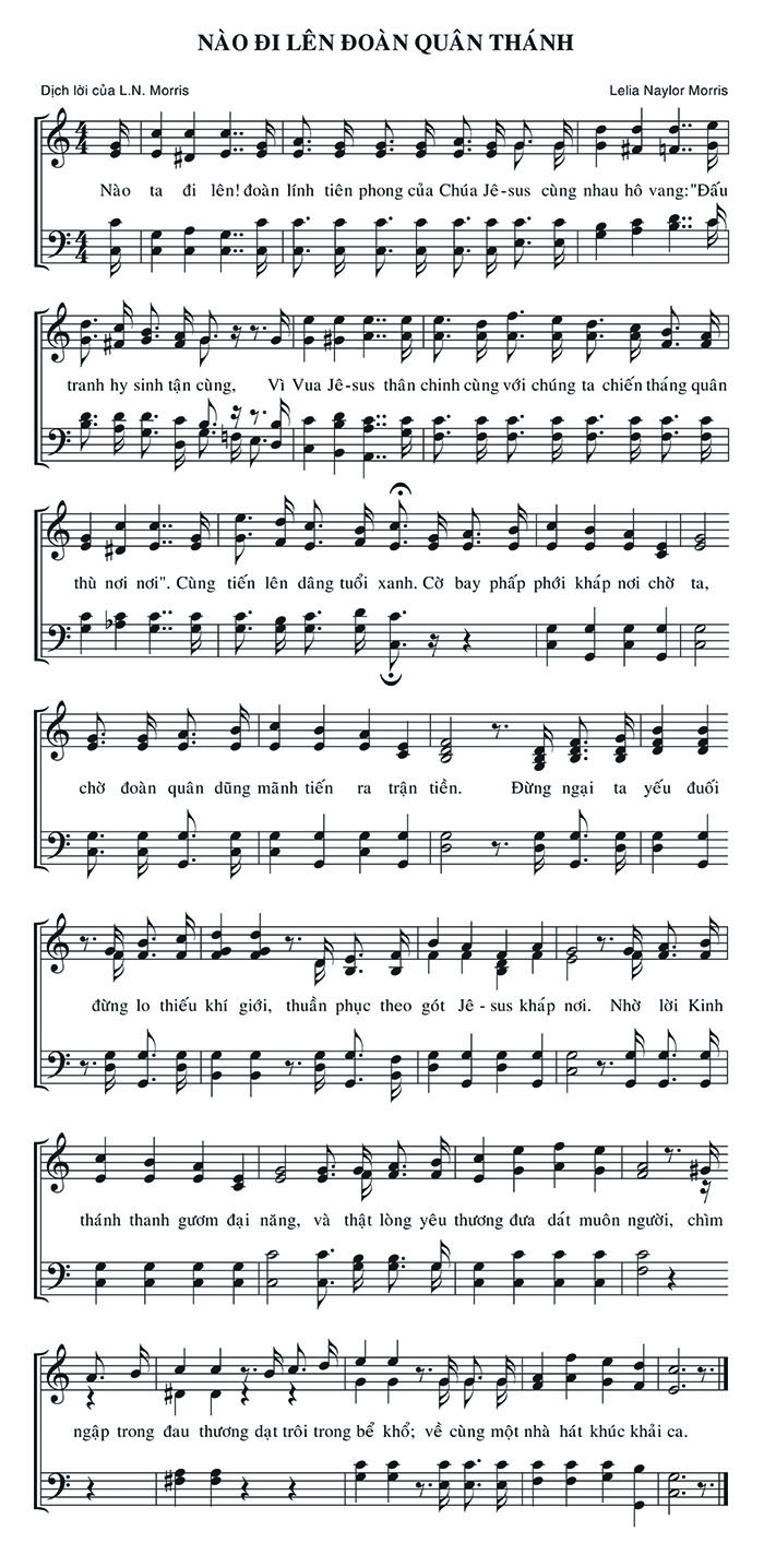 Sheet music: Nào Đi Lên Đoàn Quân Thánh
