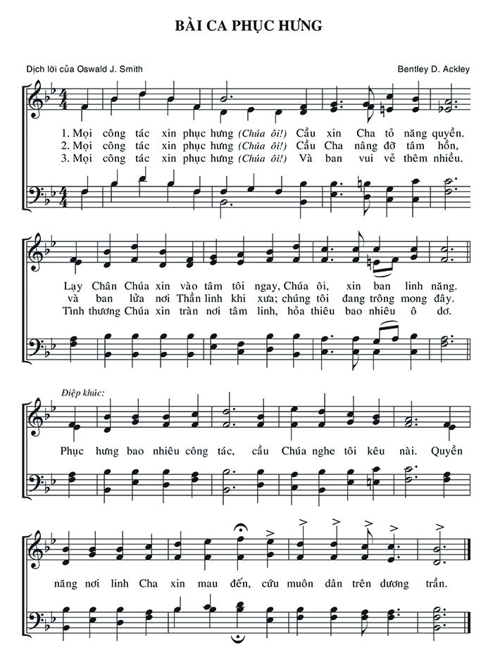 Sheet music: Bài Ca Phục Hưng