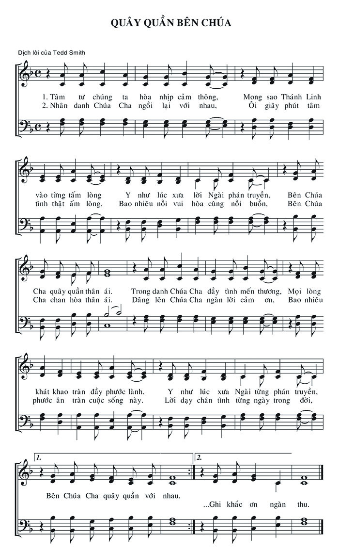Sheet music: Quây Quần Bên Chúa