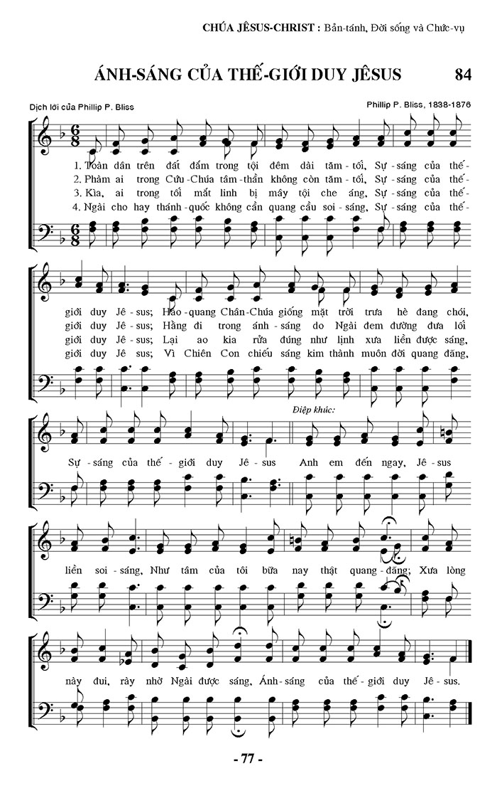 Sheet music: Ánh Sáng Của Thế Giới Duy Jesus