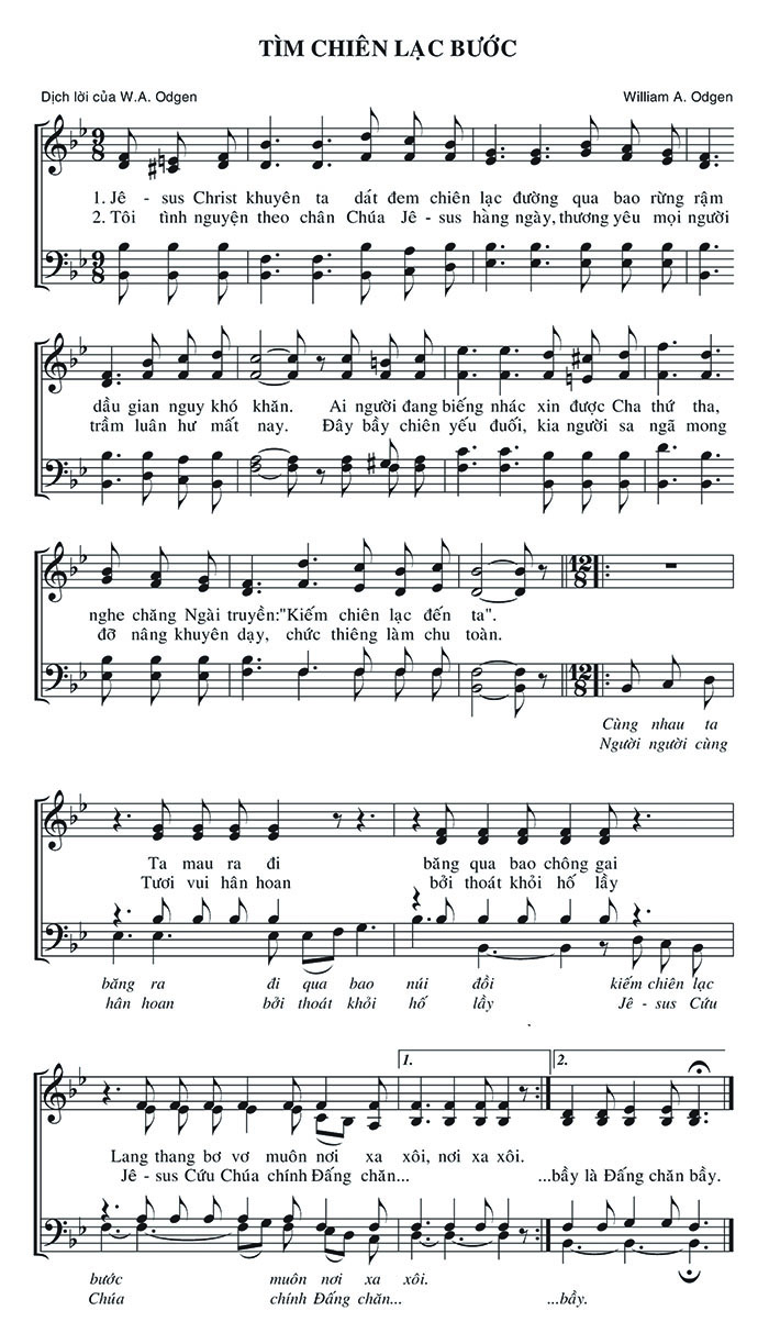 Sheet music: Tìm Chiên Lạc Bước