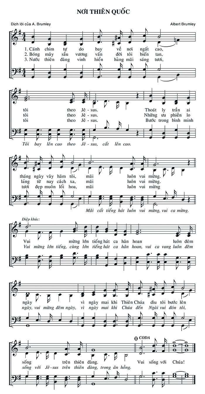 Sheet music: Nơi Thiên Quốc