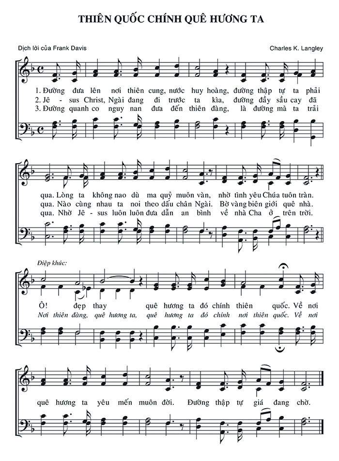 Sheet music: Thiên Quốc Chính Quê Hương Ta