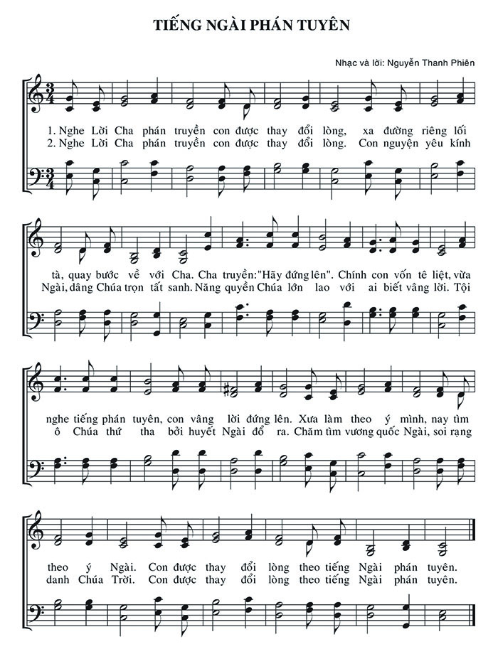 Sheet music: Tiếng Ngài Phán Tuyên