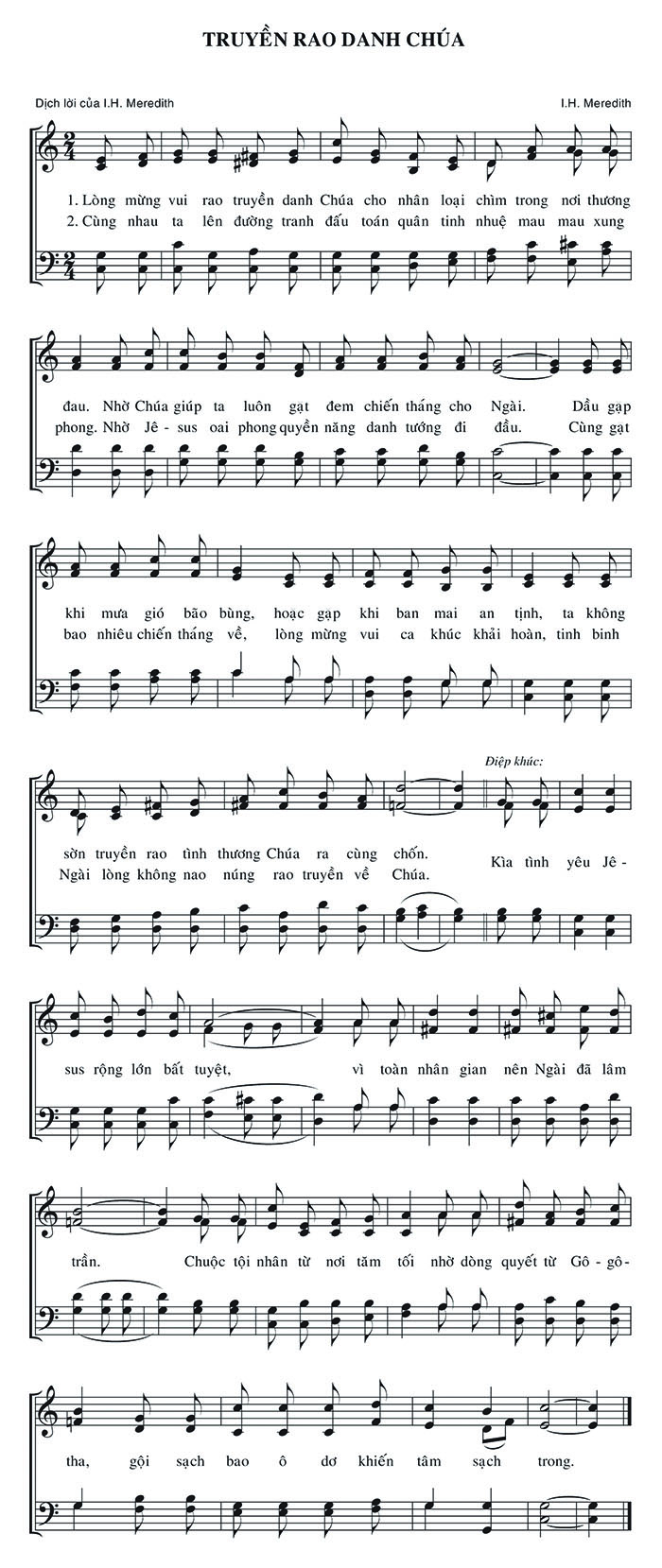 Sheet music: Truyền Rao Danh Chúa