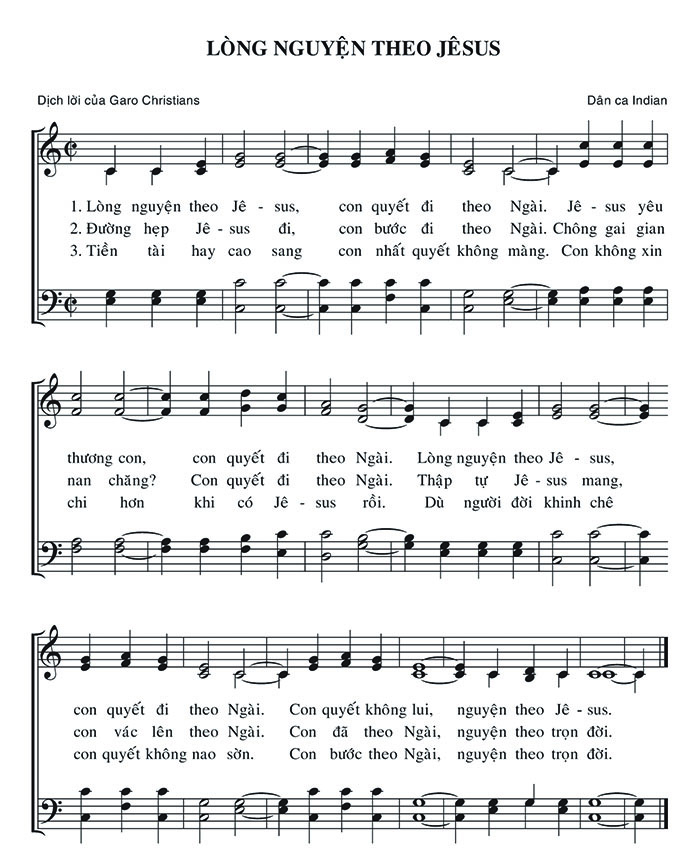 Sheet music: Lòng Nguyện Theo Jêsus