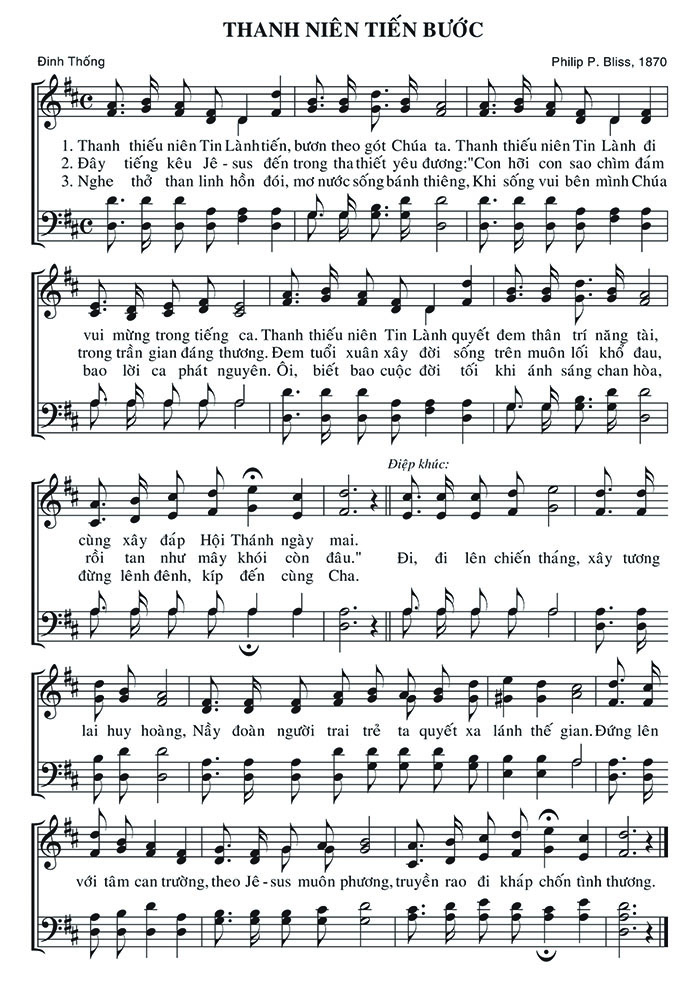 Sheet music: Thanh Niên Tiến Bước