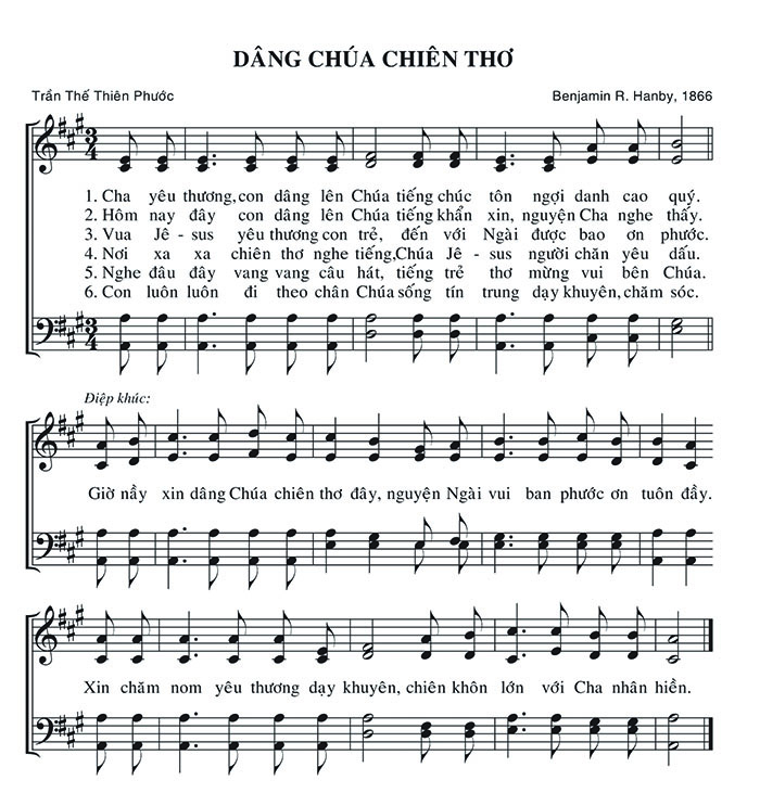 Sheet music: Dâng Chúa Chiên Thơ