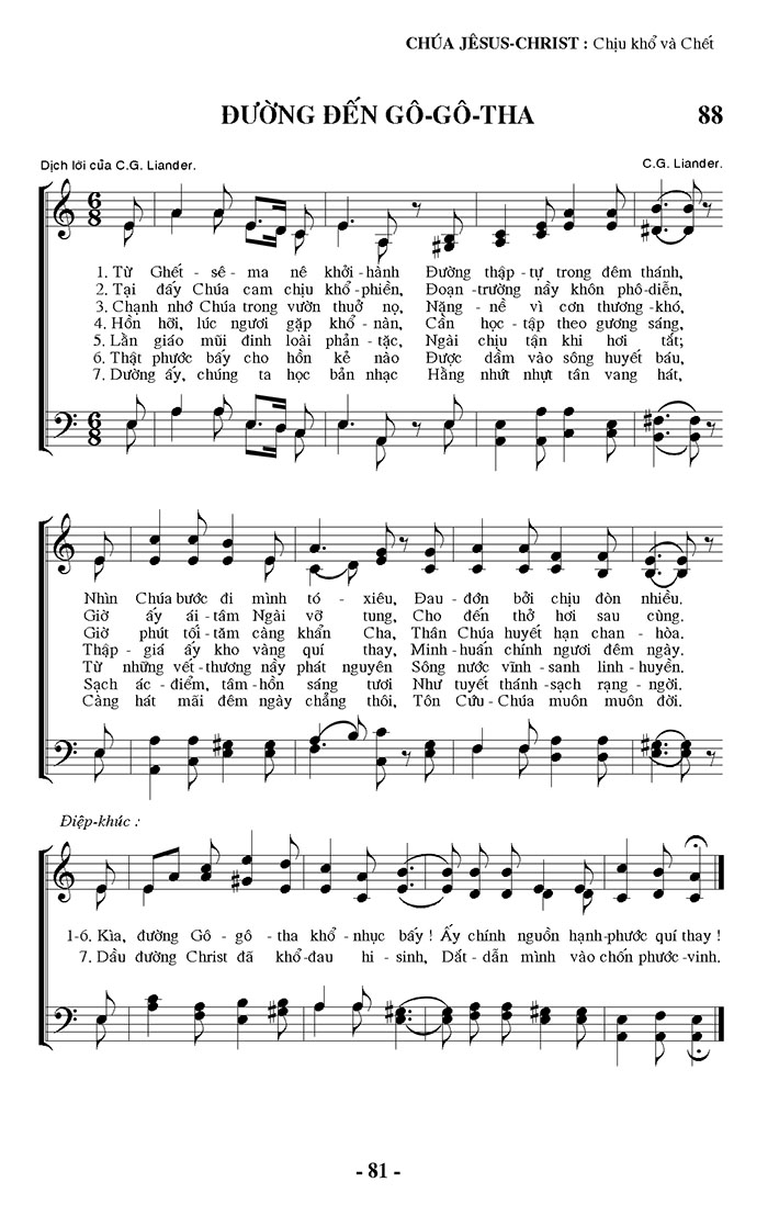 Sheet music: Đường Đến Gô-gô-tha