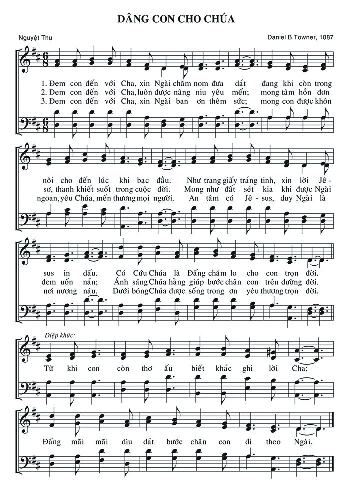 Sheet music: Dâng Con Cho Chúa
