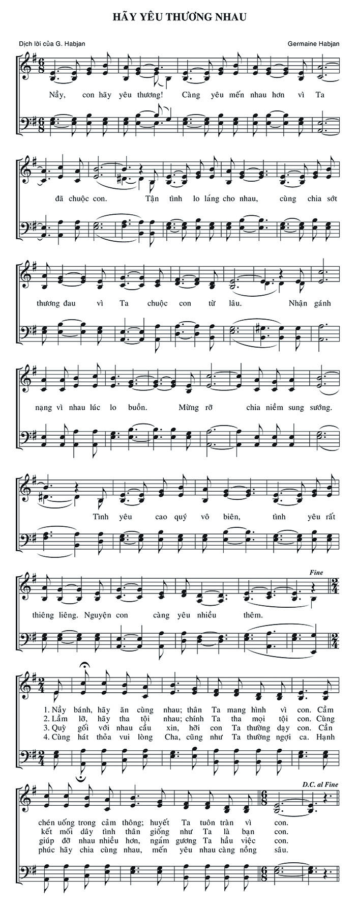 Sheet music: Hãy Yêu Thương Nhau