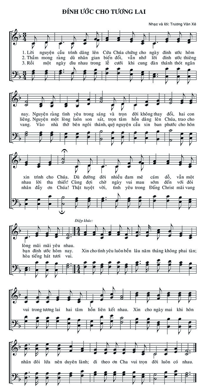 Sheet music: Đính Ước Cho Tương Lai