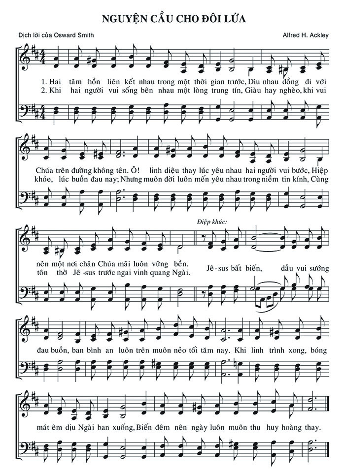 Sheet music: Nguyện Cầu Cho Đôi Lứa