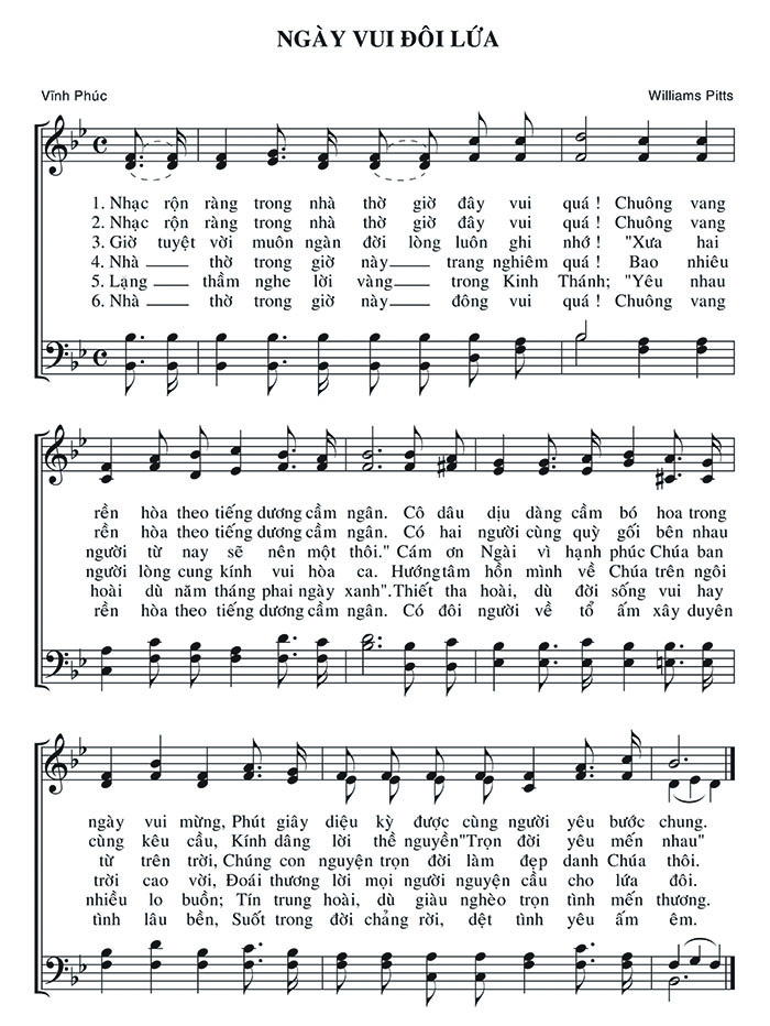 Sheet music: Ngày Vui Đôi Lứa
