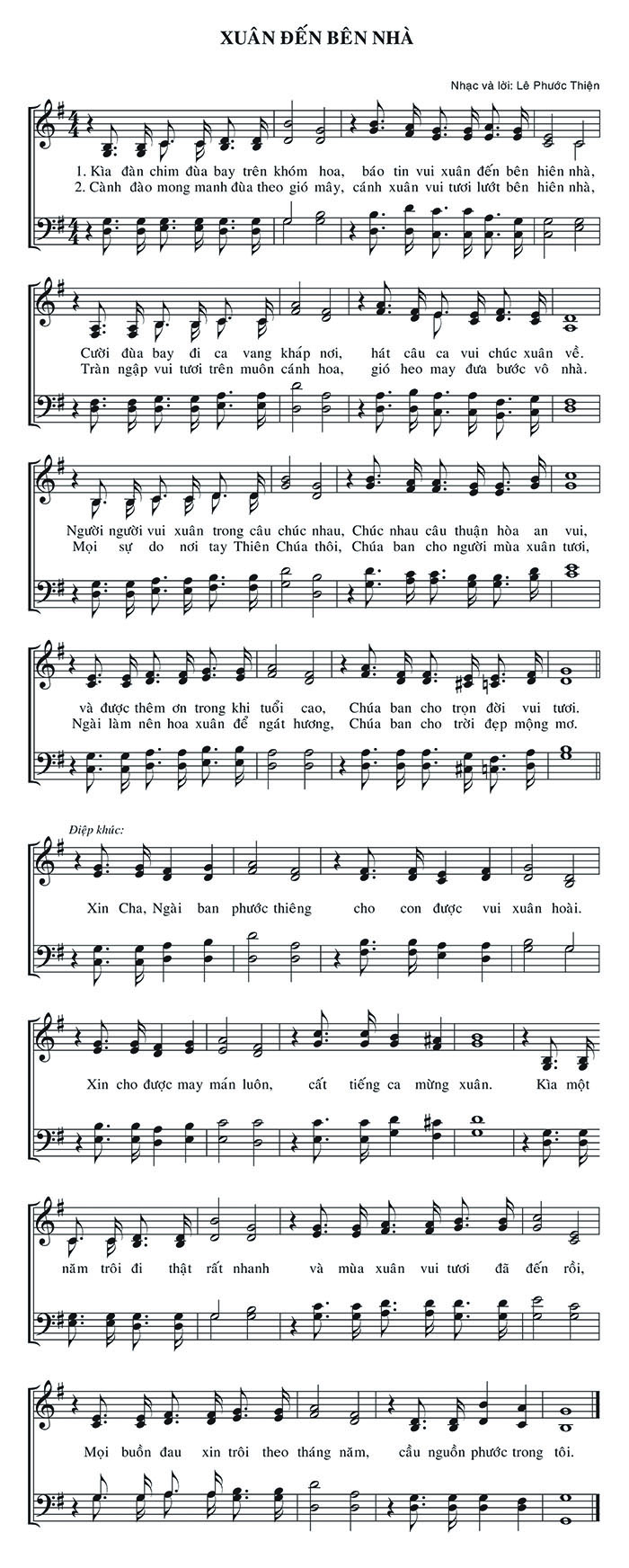 Sheet music: Xuân Đến Bên Nhà