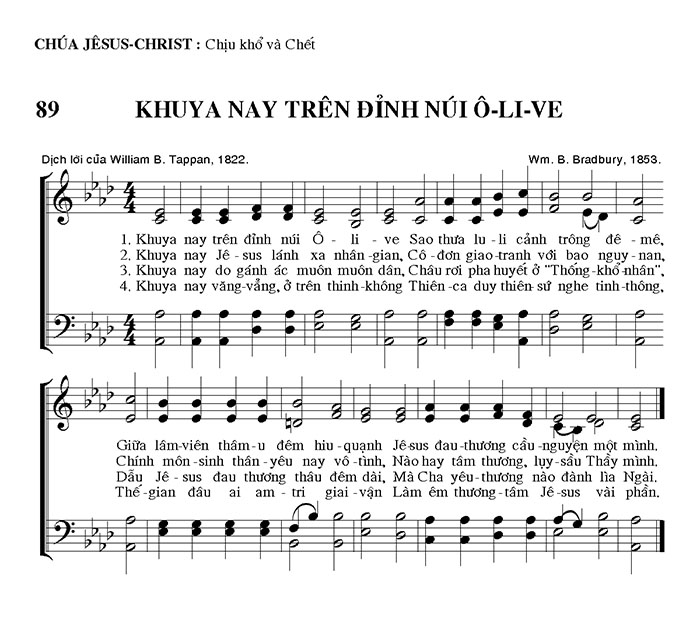 Sheet music: Khuya Nay Trên Đỉnh Núi Ô-li-ve