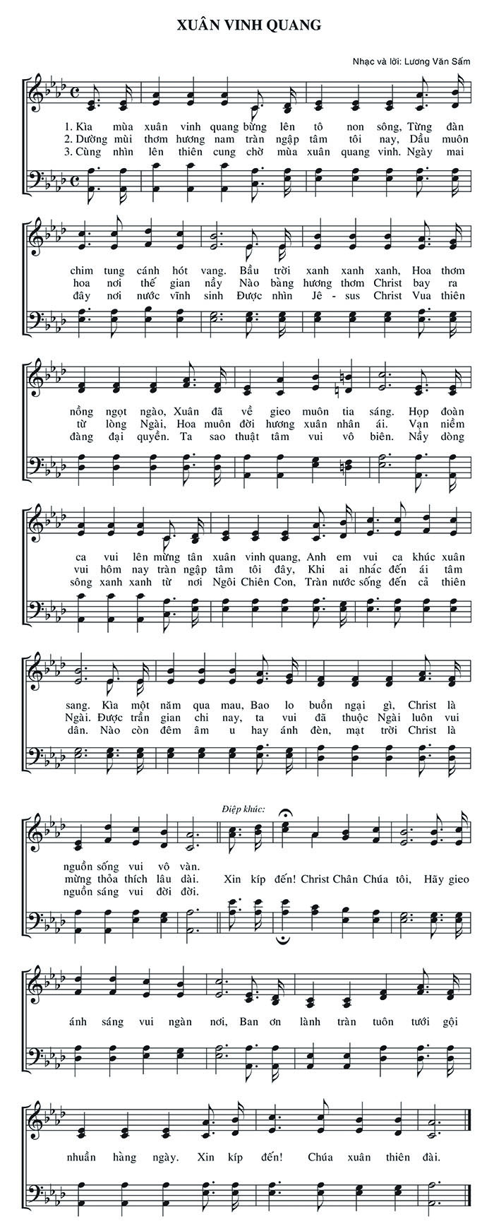 Sheet music: Xuân Vinh Quang