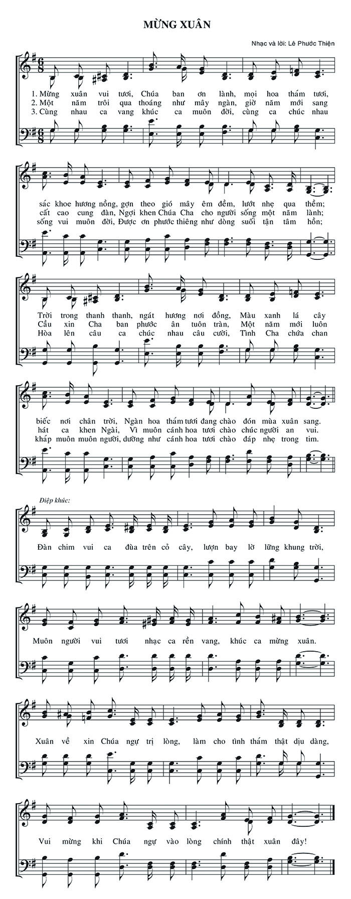 Sheet music: Mừng Xuân